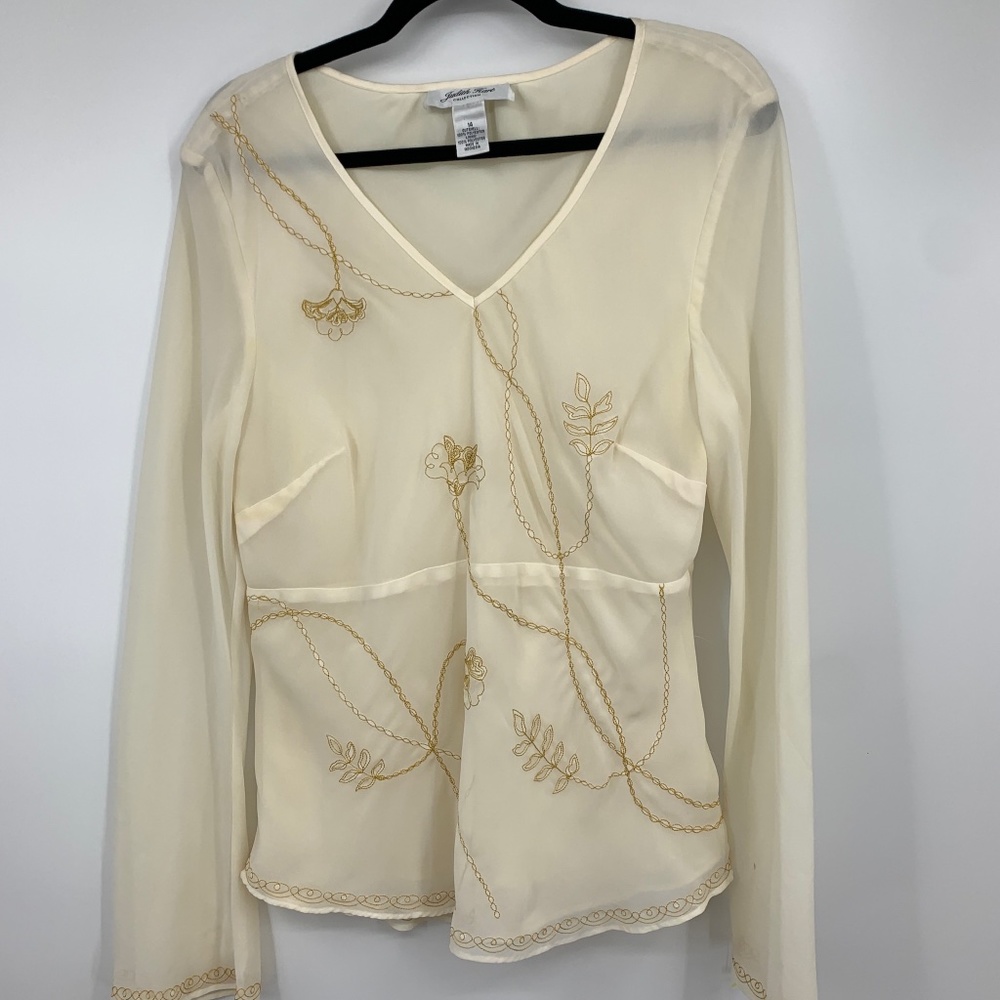 Judith hart women's‎ 14 blouse floral embroidery